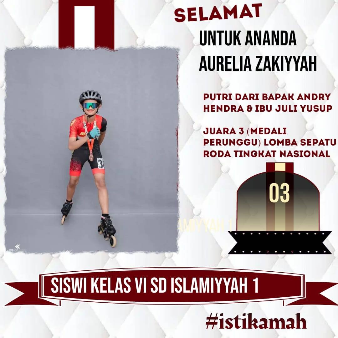 Juara 3 (Medali Perunggu) Lomba Sepatu Roda tingkat Nasional